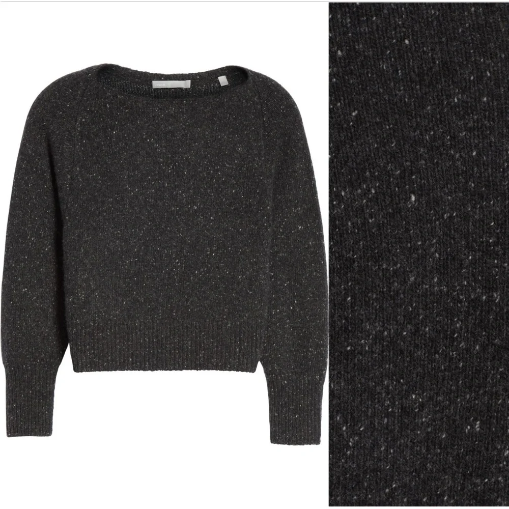 Vince Cashmere Boatneck Sweater in Charcoal - Picture 3 of 14